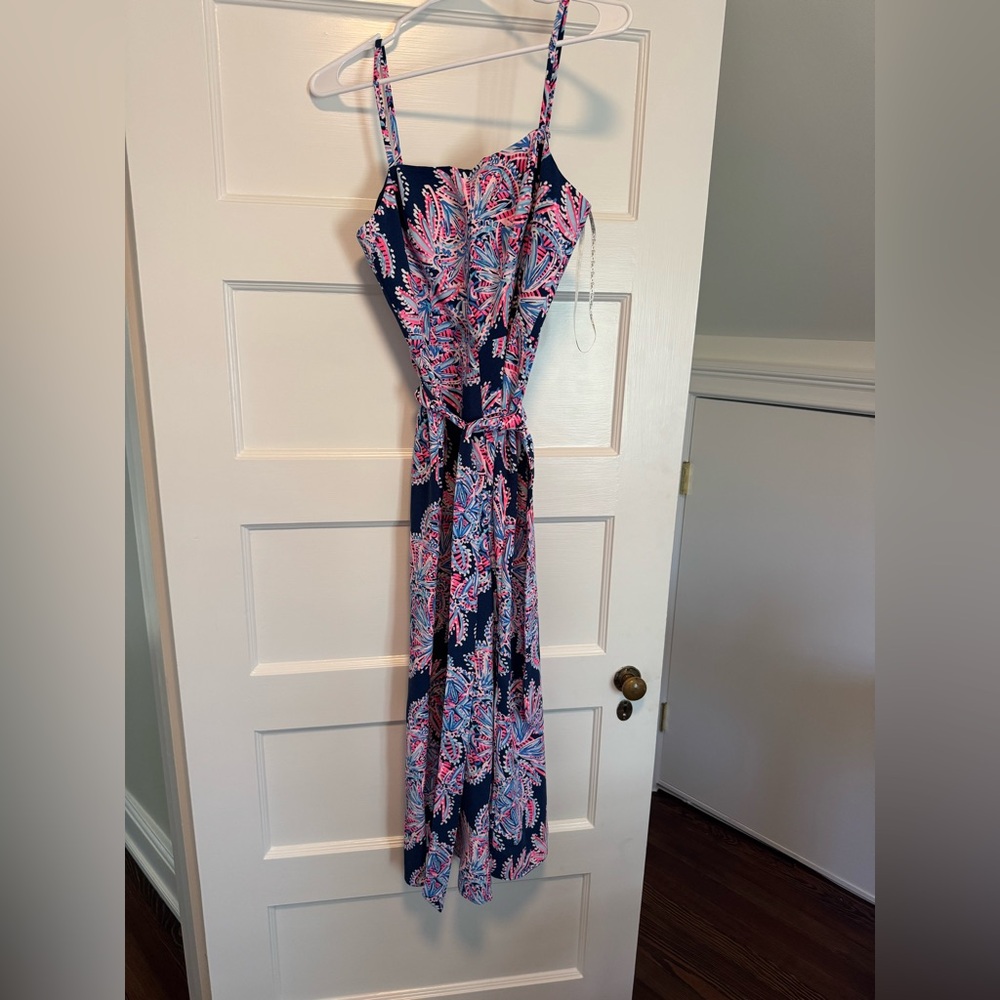 NWT Lilly Pulitzer Pink and Blue Floral Jumpsuit